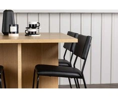Venture Design Valgomojo komplektas Leo valgomojo stalas ir Kenth kėdė 100x100x75 cm juodo ąžuolo imitacijos MDF