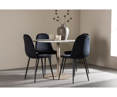 Venture Design Valgomojo komplektas Lycke valgomojo stalas su Polar valgomojo kėdė 110 cm smėlio spalvos