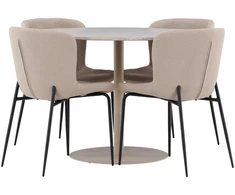 Venture Design Valgomojo komplektas Lycke valgomojo stalas su Modesto valgomojo kėdė 110 cm smėlio spalvos
