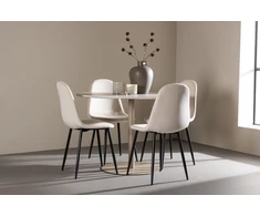 Venture Design Valgomojo komplektas Lycke valgomojo stalas su Polar valgomojo kėdė 110 cm smėlio spalvos MDF