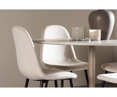 Venture Design Valgomojo komplektas Lycke valgomojo stalas su Polar valgomojo kėdė 110 cm smėlio spalvos MDF