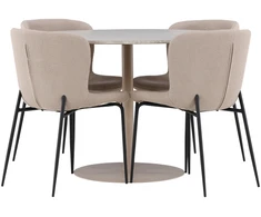 Venture Design Valgomojo komplektas Lycke valgomojo stalas su Modesto valgomojo kėdė 110 cm smėlio spalvos