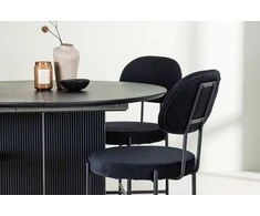 Venture Design Valgomojo komplektas Matilda valgomojo stalas ir Stella valgomojo kėdė 130 cm juoda