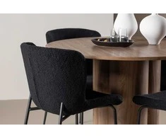 Venture Design Valgomojo komplektas Olivia valgomojo stalas su Modesto valgomojo kėde 110 cm mocha juoda