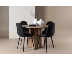 Venture Design Valgomojo komplektas Olivia valgomojo stalas ir Polar valgomojo kėdė 110 cm moka juoda