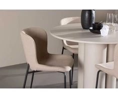 Venture Design Valgomojo komplektas Olivia valgomojo stalas su Modesto valgomojo kėdė 110 cm smėlio spalvos
