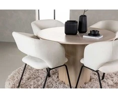 Venture Design Valgomojo komplektas Olivia valgomojo stalas ir dieninė valgomojo kėdė 110 cm balta
