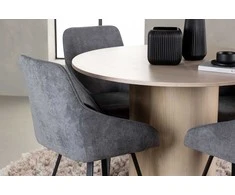 Venture Design Valgomojo komplektas Olivia valgomojo stalas ir Rosie valgomojo kėdės 110 cm balta medžiaga