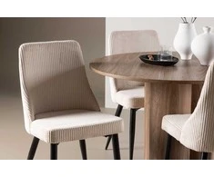 Venture Design Valgomojo komplektas Olivia valgomojo stalas su Leone kėdėmis 110 cm smėlio spalvos