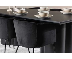 Venture Design Valgomojo komplektas Olivia valgomojo stalas su Berit valgomojo kėde 210x100 cm juodas