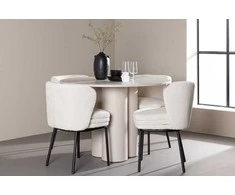 Venture Design Valgomojo komplektas Olivia valgomojo stalas su Agnes kėdėmis 110 cm smėlio baltas