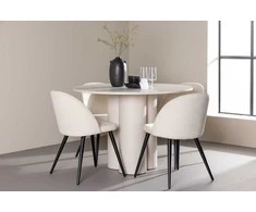 Venture Design Valgomojo komplektas Olivia 110 cm Smėlio spalvos