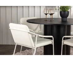 Venture Design Valgomojo komplektas Olivia valgomojo stalas ir Tvist valgomojo kėdė 110 cm juoda smėlio spalvos