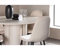Venture Design Valgomojo komplektas Olivia valgomojo stalas su Polar valgomojo kėde 110 cm smėlio spalvos