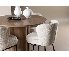 Venture Design Valgomojo komplektas Olivia stalas ir Agnes kėdės 110 cm moka balta