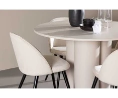 Venture Design Valgomojo komplektas Olivia 110 cm Smėlio spalvos