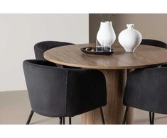 Venture Design Valgomojo komplektas Olivia stalas ir Berit kėdės 110 cm Moka Juoda