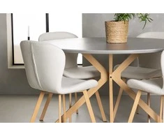 Venture Design Valgomojo komplektas Piazza valgomojo stalas ir Lilja valgomojo kėdė 120 cm smėlio spalvos