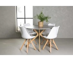 Venture Design Valgomojo komplektas Piazza valgomojo stalas ir Zeno valgomojo kėdė 120 cm Pilka
