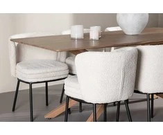 Venture Design Valgomojo komplektas Piazza valgomojo stalas su Agnes valgomojo kėde 180x90 cm Mocha
