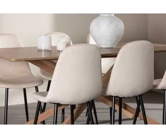 Venture Design Valgomojo komplektas Piazza valgomojo stalas su Polar valgomojo kėde 180x90 cm smėlio spalvos