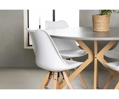 Venture Design Valgomojo komplektas Piazza valgomojo stalas ir Zeno valgomojo kėdė 120 cm Pilka