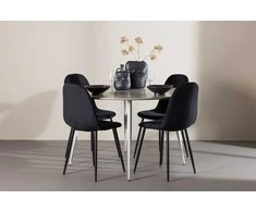 Venture Design Valgomojo komplektas Plaza valgomojo stalas su Polar kėdėmis 120 cm smėlio spalvos