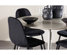Venture Design Valgomojo komplektas Plaza valgomojo stalas su Polar kėdėmis 120 cm smėlio spalvos
