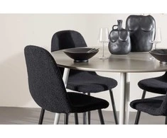 Venture Design Valgomojo komplektas Plaza stalas su Polar kėdėmis 120 cm, smėlio spalvos MDF
