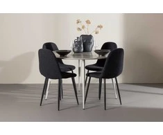 Venture Design Valgomojo komplektas Plaza stalas su Polar kėdėmis 120 cm, smėlio spalvos MDF