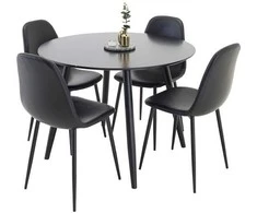 Venture Design Valgomojo komplektas Plaza 100x75 cm Juodas