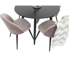 Venture Design Valgomojo komplektas Plaza 100x75 cm Rožinė Juoda