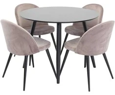 Venture Design Valgomojo komplektas Plaza 100x75 cm Rožinė Juoda