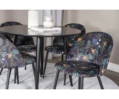 Venture Design Valgomojo komplektas Plaza 100x75 cm Juodas