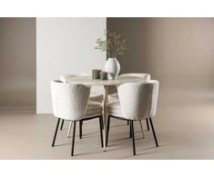 Venture Design Valgomojo komplektas Plaza valgomojo stalas su Agnes valgomojo kėde 100 cm balta MDF