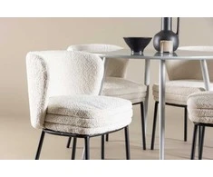 Venture Design Valgomojo komplektas Plaza stalas su Agnes kėdėmis 100 cm pilka balta
