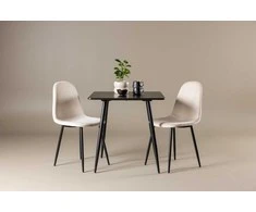 Venture Design Valgomojo komplektas Polar 75x75 cm Juoda Smėlio MDF
