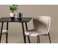 Venture Design Valgomojo komplektas Polar valgomojo stalas su Modesto kėdėmis 75x75 cm juodas smėlio MDF