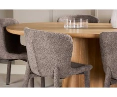 Venture Design Valgomojo komplektas Stjärnö stalas ir Astoria kėdės 200x90 cm rudos spalvos