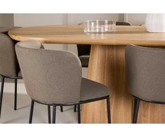 Venture Design Valgomojo komplektas Stjärnö stalas su 6 Edina kėdėmis 200x90 cm rudos spalvos