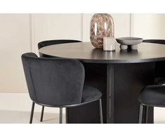 Venture Design Valgomojo komplektas Strada stalas su 4 Edina kėdėmis 120x170 cm juoda mediena