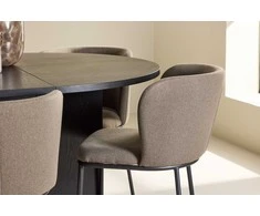Venture Design Valgomojo komplektas Strada stalas su 6 Edina kėdėmis 120x170 cm juoda ruda mediena