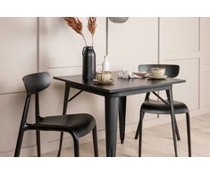 Venture Design Valgomojo komplektas Tempe valgomojo stalas ir Ursholmen kėdės Juodas MDF Metalas Plastikas