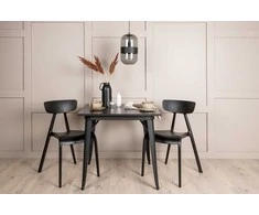 Venture Design Valgomojo komplektas Tempe valgomojo stalas ir Ursholmen kėdės Juodas MDF Metalas Plastikas