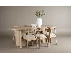 Venture Design Valgomojo komplektas Tyresö stalas su Ven kėde 100x220 cm balintos medienos