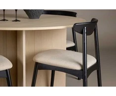 Venture Design Valgomojo komplektas Tyresö stalas ir Ven kėdė 120 cm balinto juodo spalvos