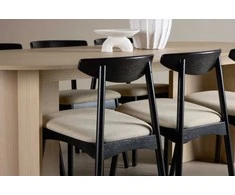 Venture Design Valgomojo komplektas Tyresö stalas 100x220 cm Balintas Juodas