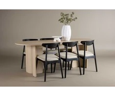 Venture Design Valgomojo komplektas Tyresö stalas 100x220 cm Balintas Juodas