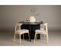 Venture Design Valgomojo komplektas Tyresö stalas 120 cm juodas balintas