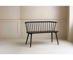Venture Design Valgomojo sofa Bobby 120 cm juoda guminė mediena